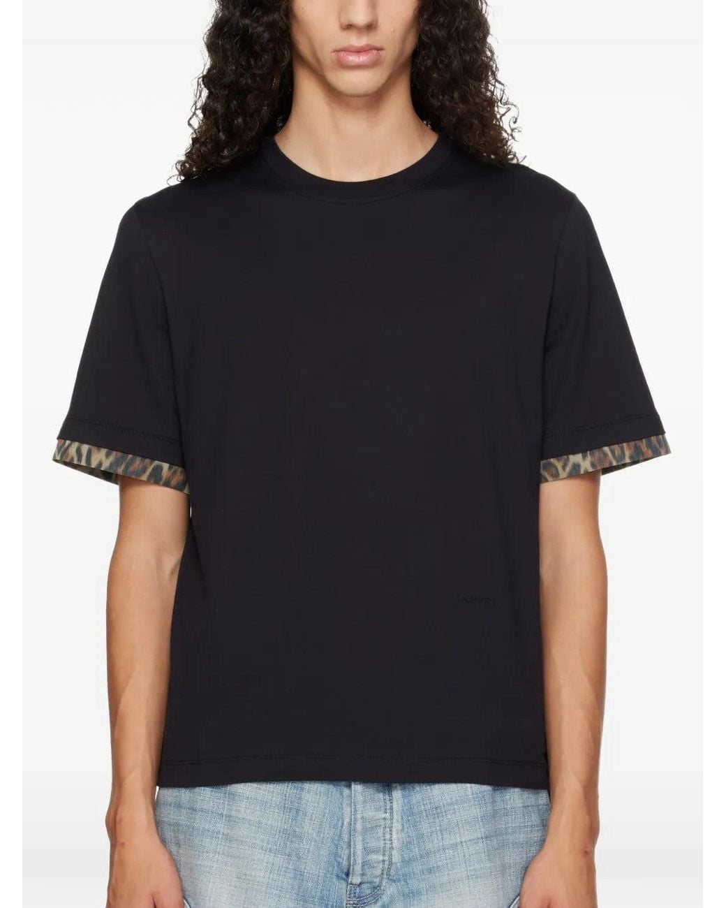 Lanvin Black Animal-Print T-Shirt for men