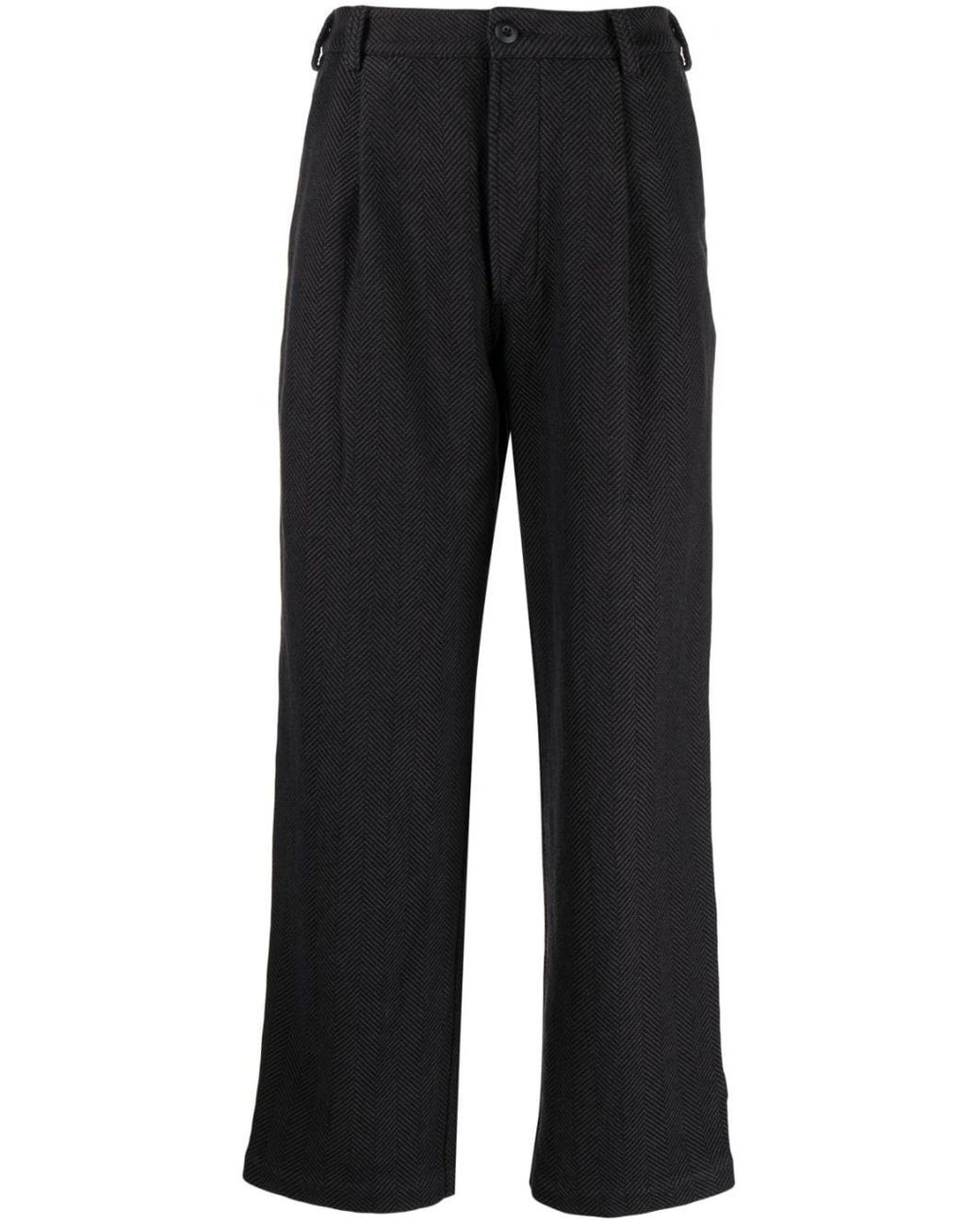 Maharishi Black Loose Deck Textured Trousers for men