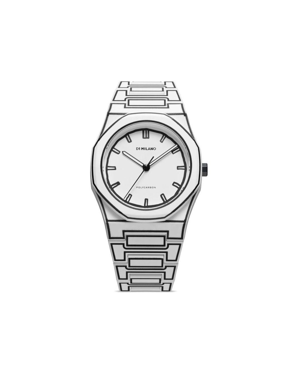 D1 Milano White Polycarbon 40.5Mm for men