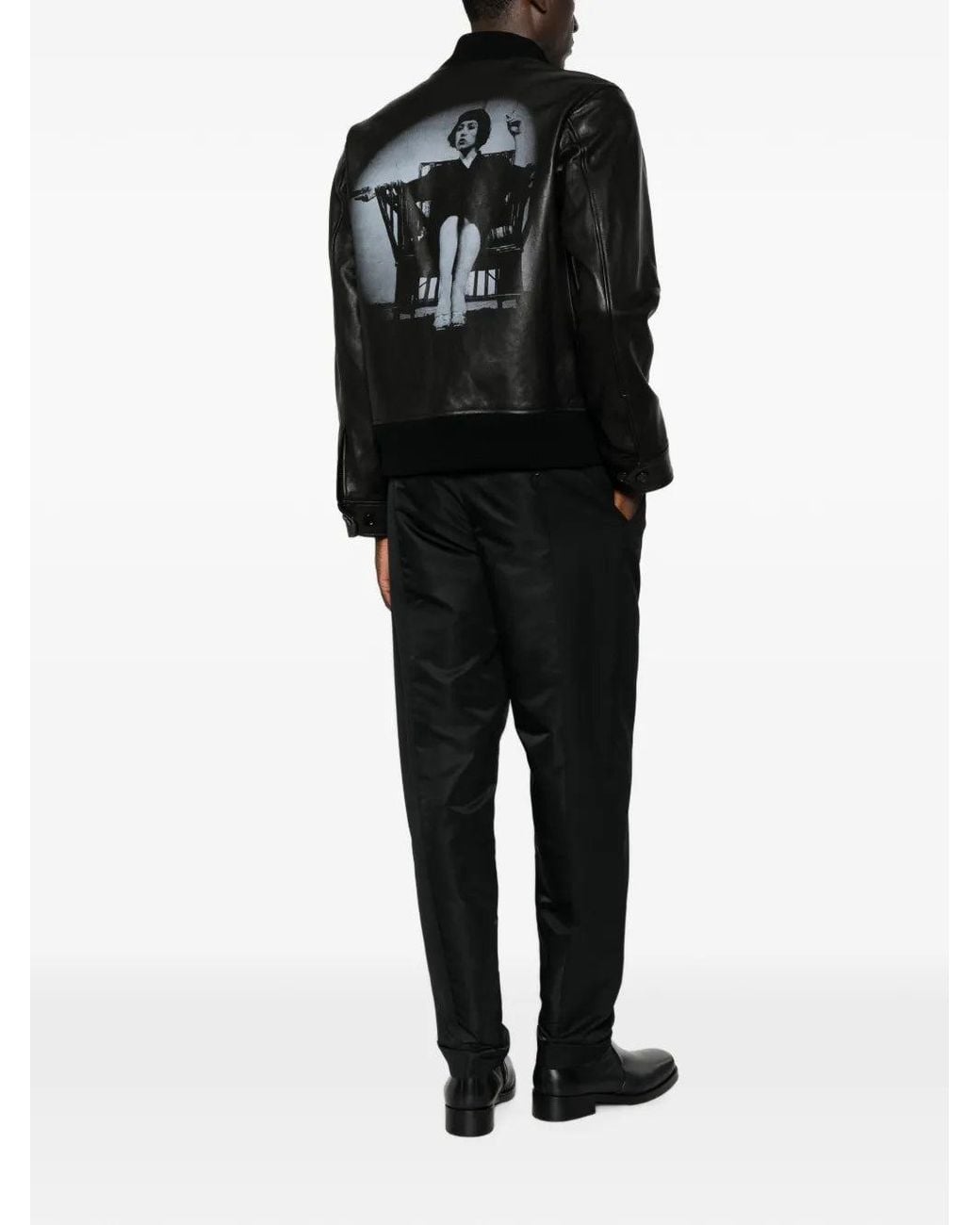Undercover Black X Cindy Sherman Graphic-Print Leather Jacket for men