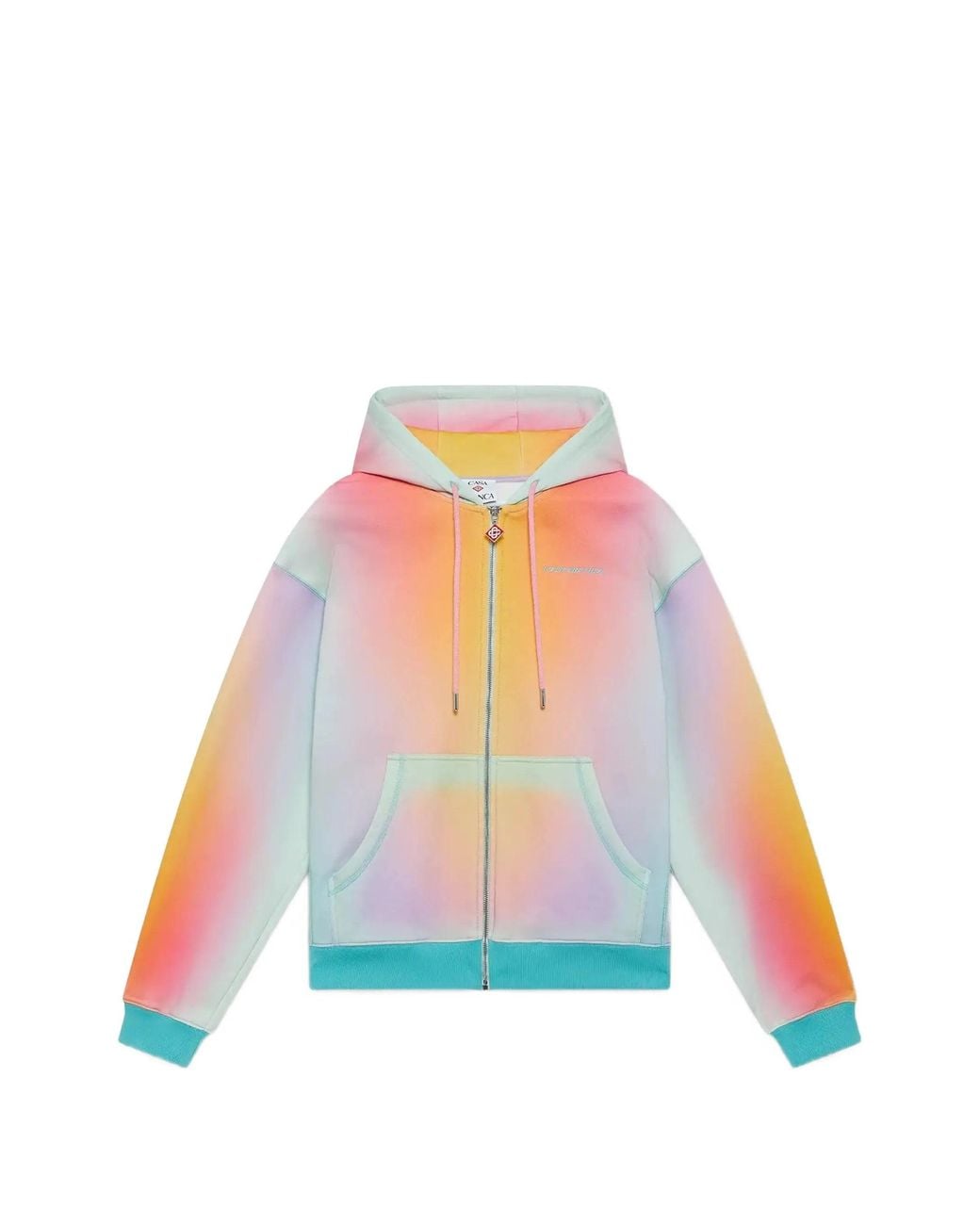 Casablanca White Glass Zip Up Hoodie for men
