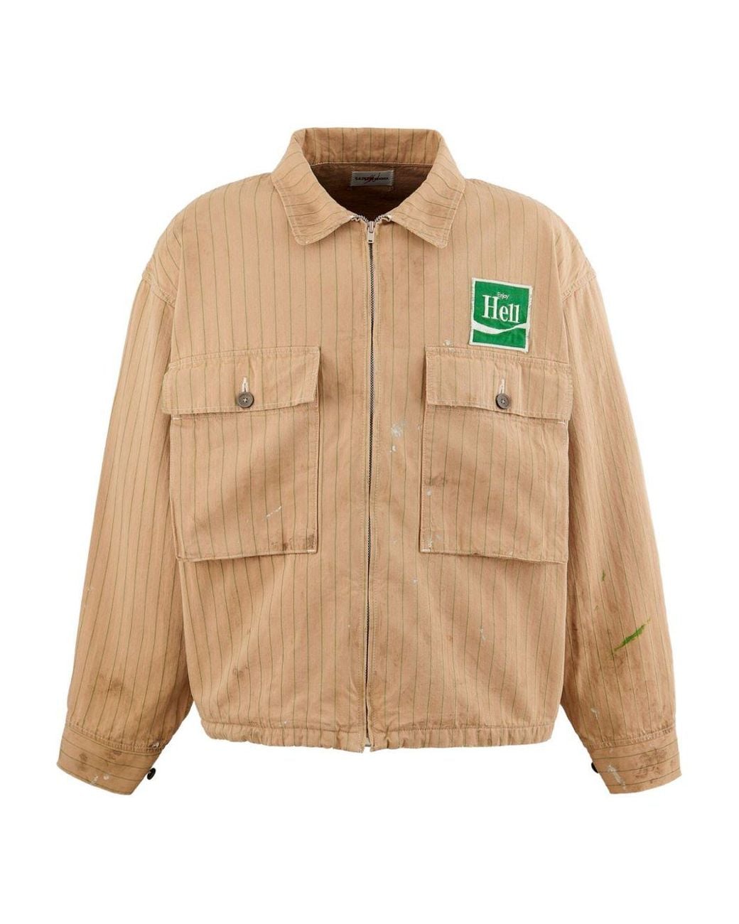 SAINT Mxxxxxx Natural Pinstripe Zip-Up Jacket for men