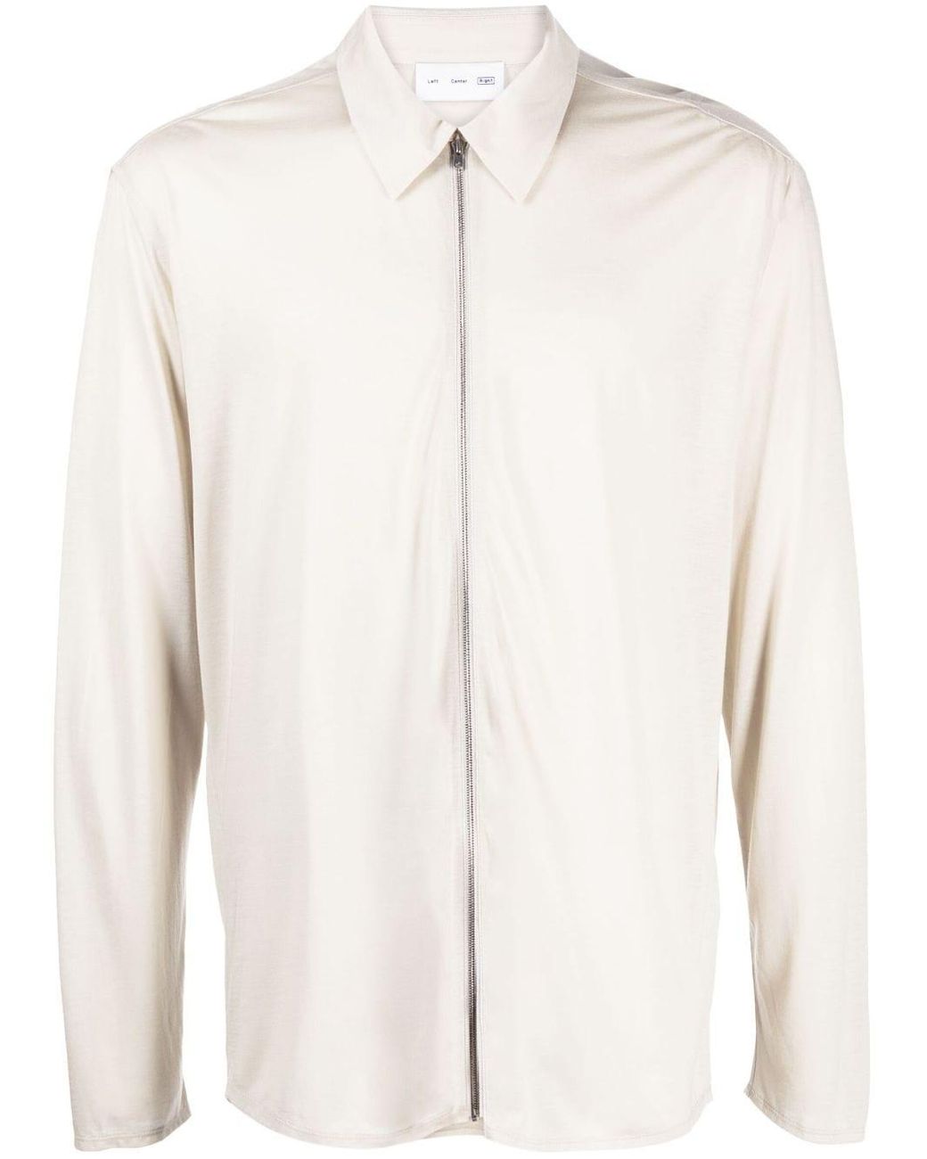 Post Archive Faction PAF White Zip-Up Lyocell Shirt