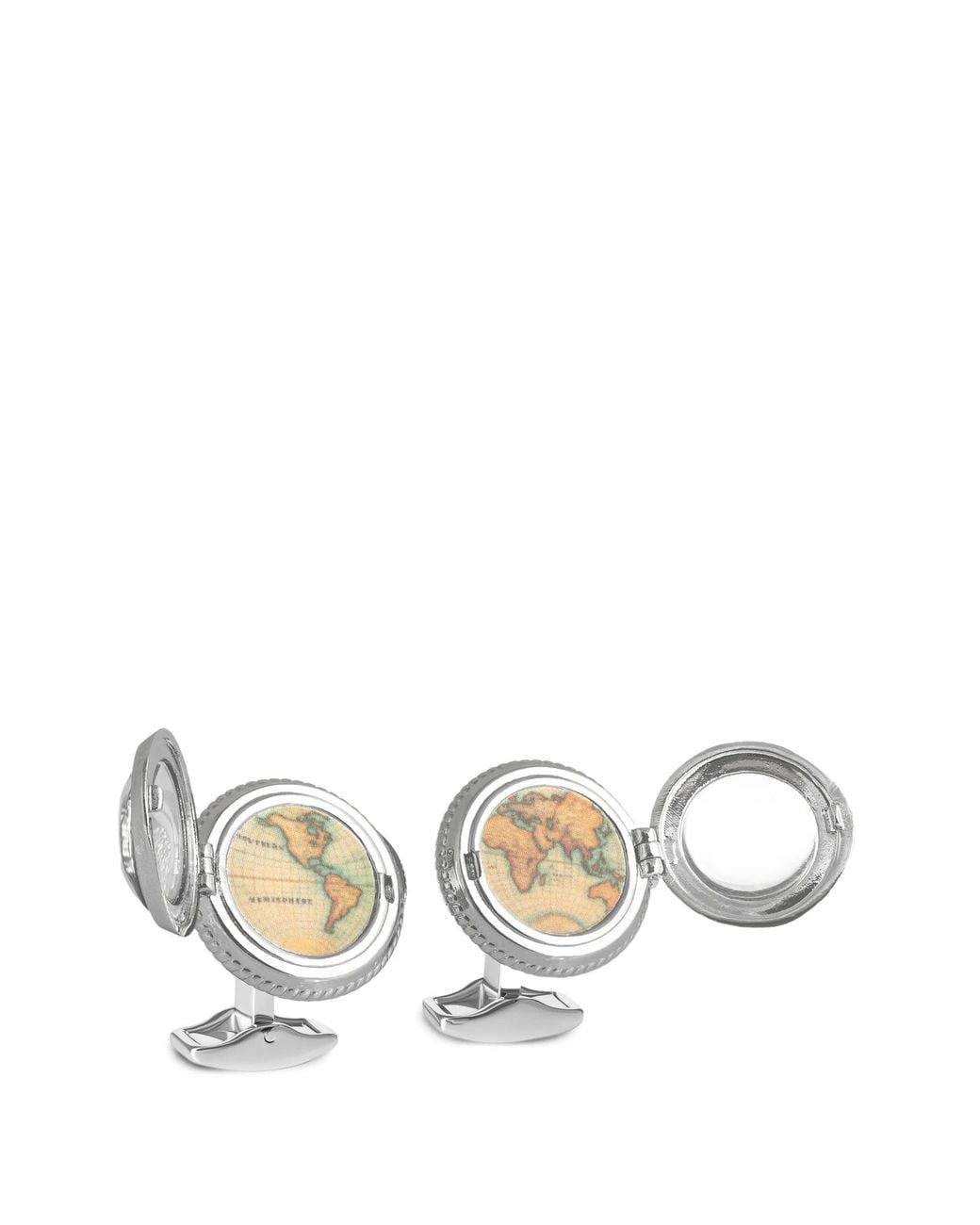 Tateossian White World Porthole Cufflinks for men