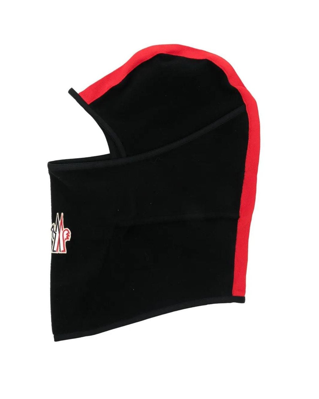 Moncler Black Striped Logo-Patch Balaclava for men