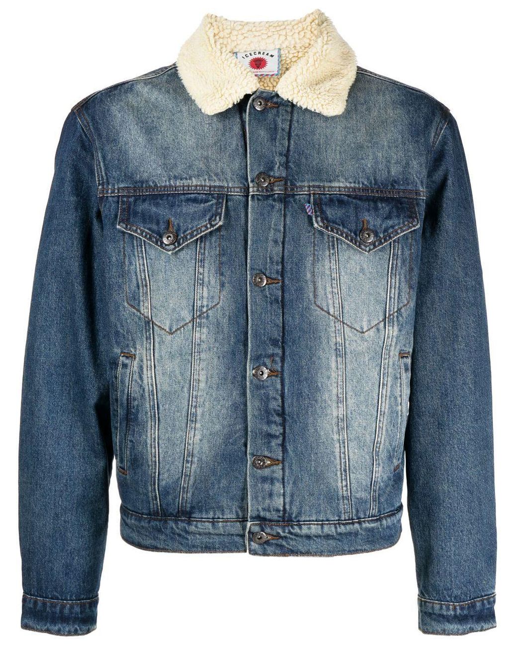 Faux sherpa denim jacket Clearance