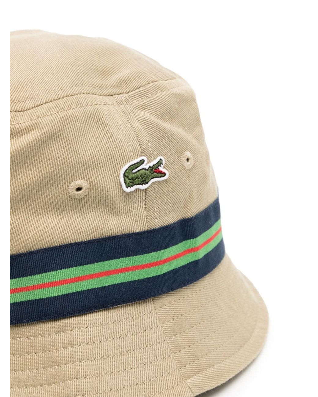 Lacoste Logo-patch Hat in Natural | Lyst