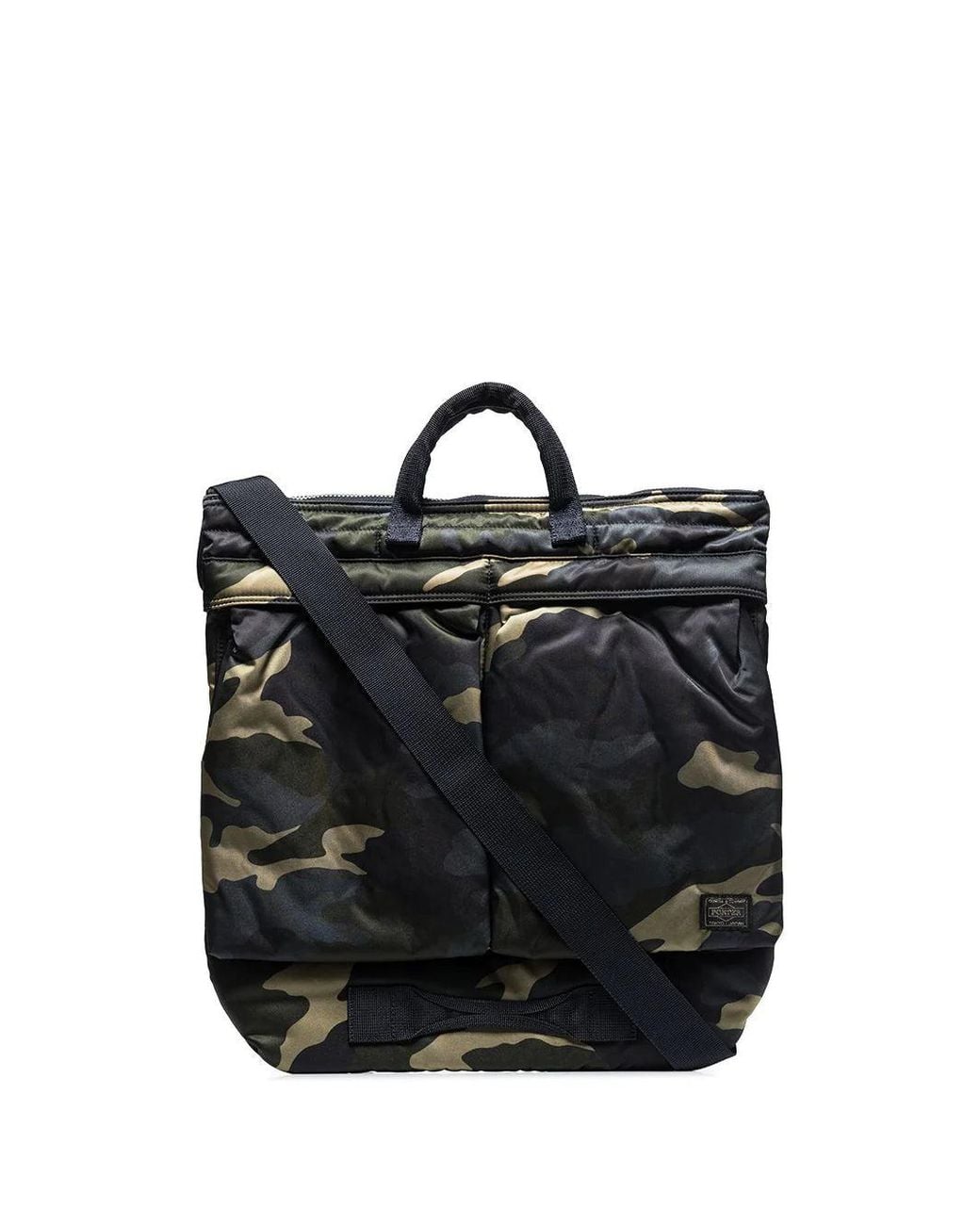 Porter-Yoshida and Co Black Helmet Camouflage Tote Bag for men