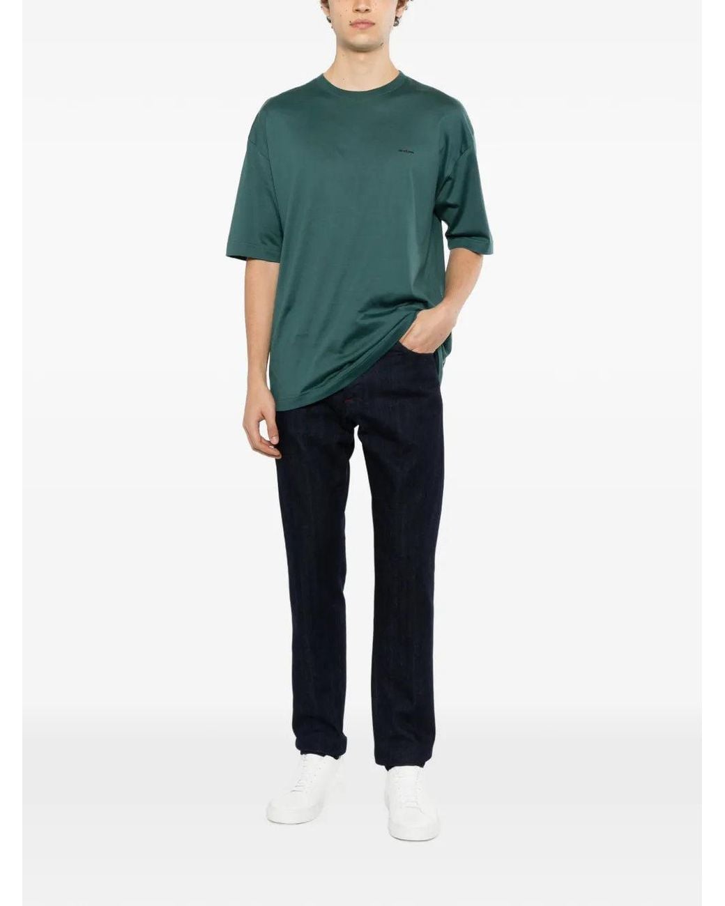 Kiton Green Straight-Leg Jeans for men