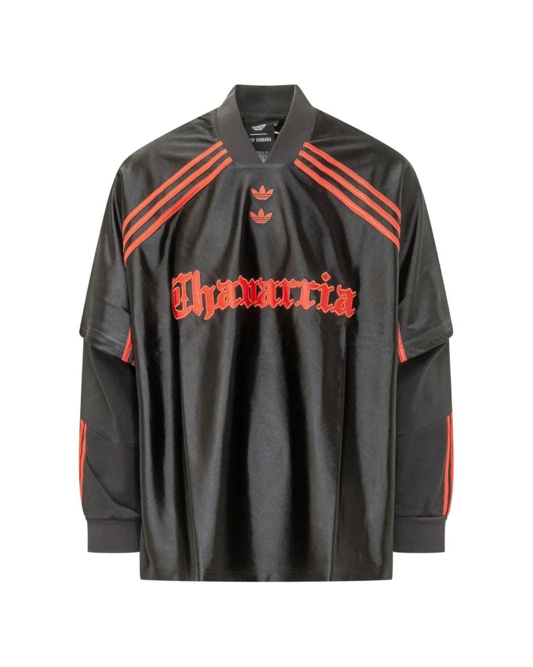 Adidas Gray Layered-Sleeve Logo-Embroidered Sweatshirt for men