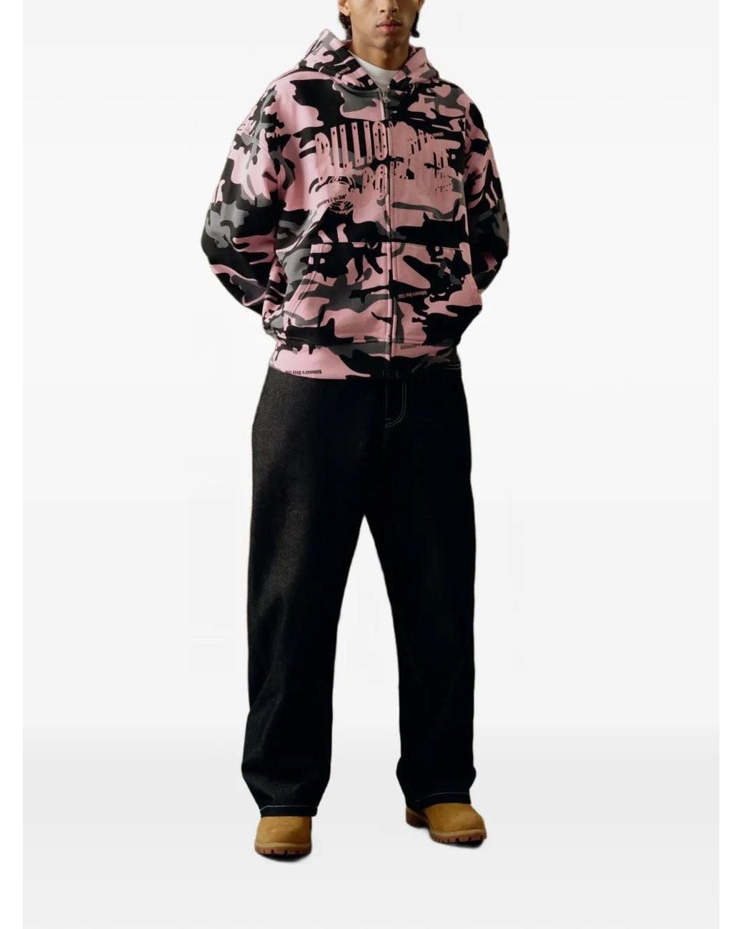 BBCICECREAM Blue Camouflage-Print Zip-Up Hoodie for men