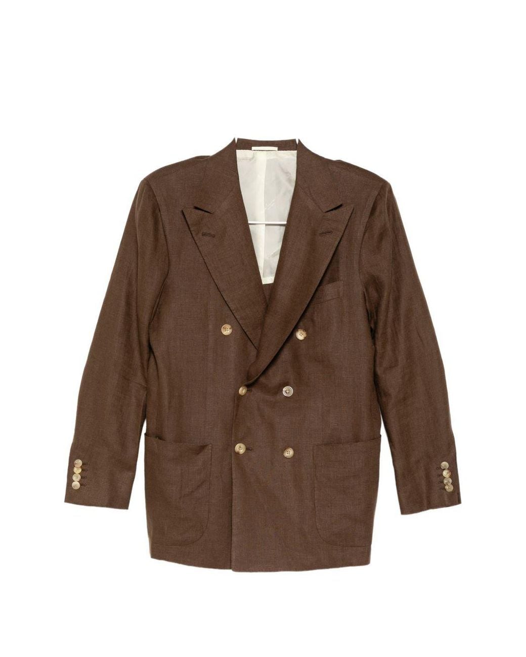 Kiton Brown Central-Vent Jacket for men