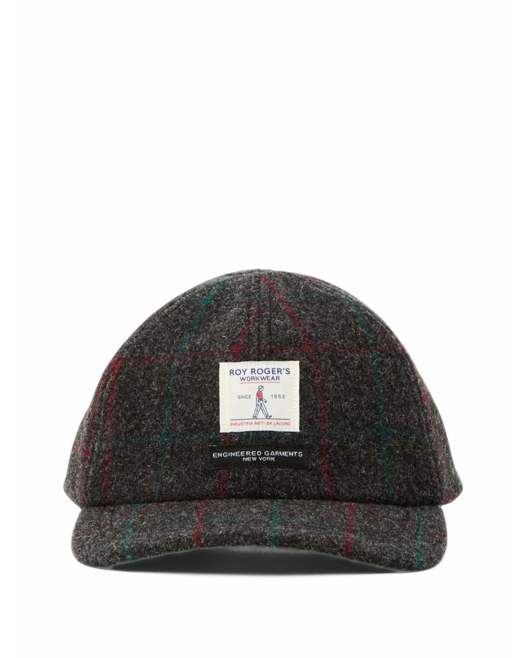 Engineered Garments Black Check-Pattern Wool Cap