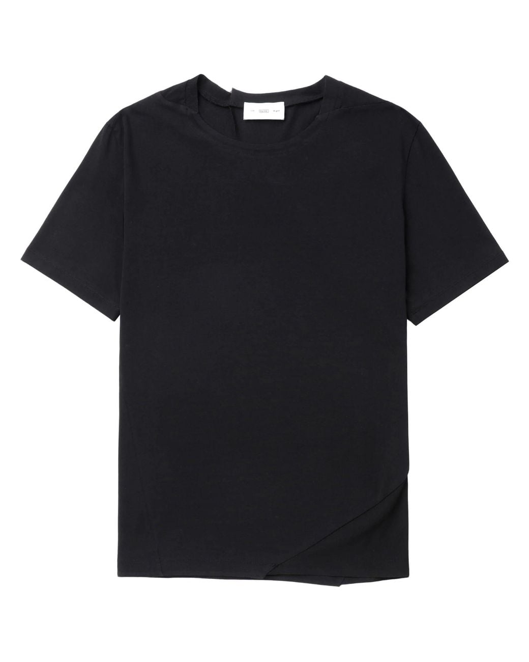 Post Archive Faction PAF Black Round-Neck Cotton T-Shirt for men