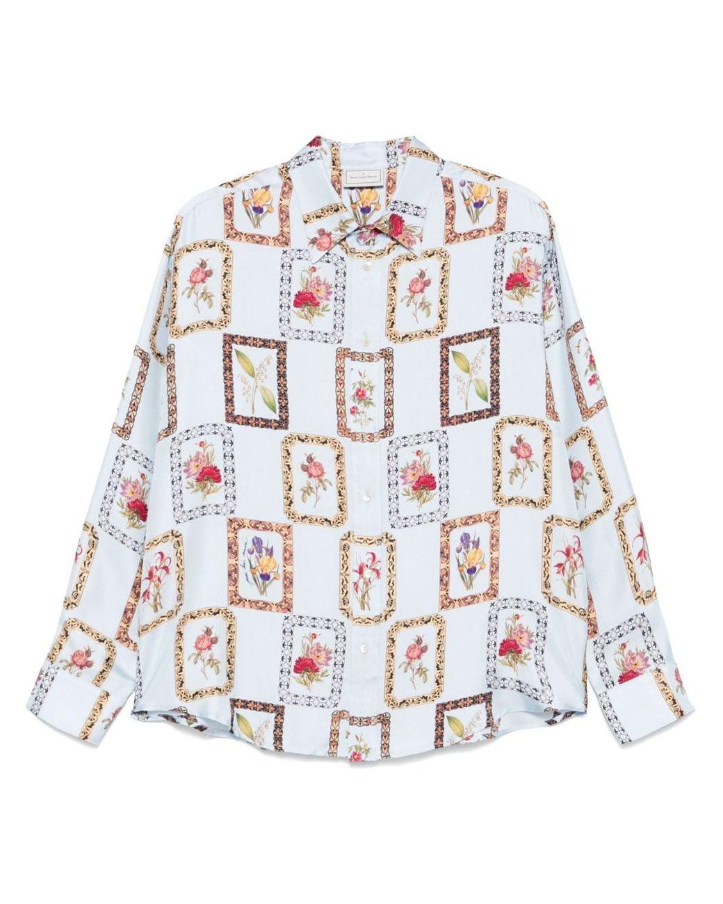 Pierre Louis Mascia White Printed Silk Shirt
