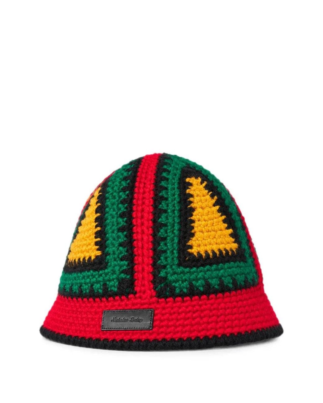 Nicholas Daley Red Crochet-Knit Bucket Hat for men