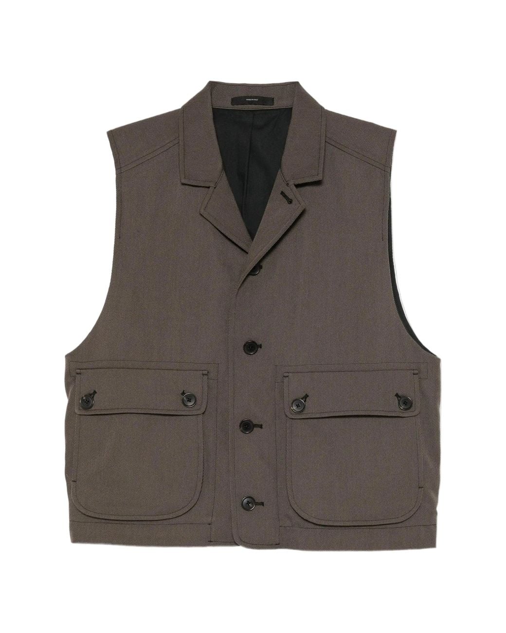 Paul Smith Brown Wool-Twill Vest Jacket for men