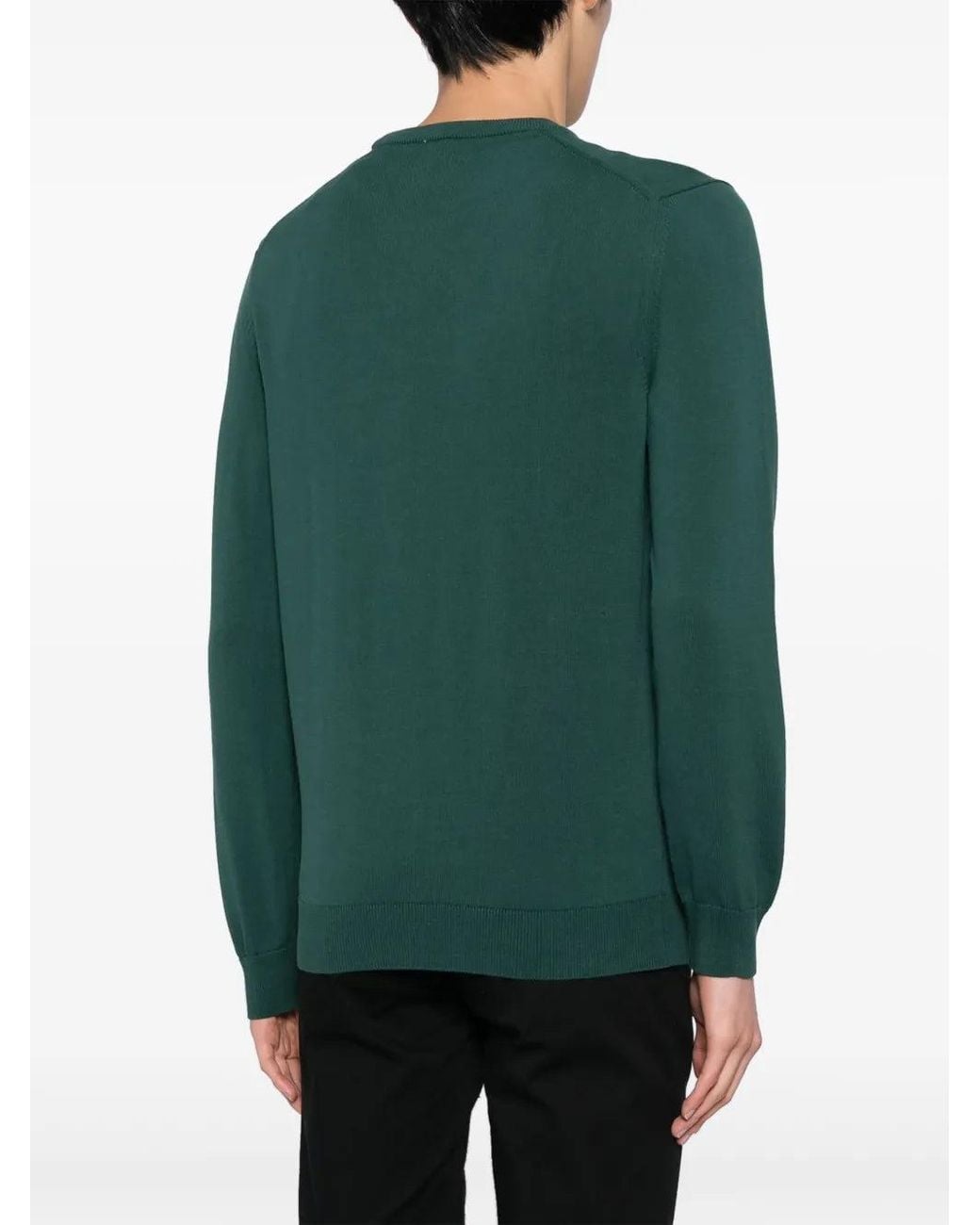 Lacoste Green Logo-Embroidered Cotton Jumper for men