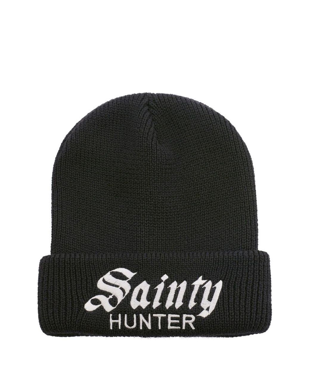 SAINT Mxxxxxx Black Embroidered Beanie for men