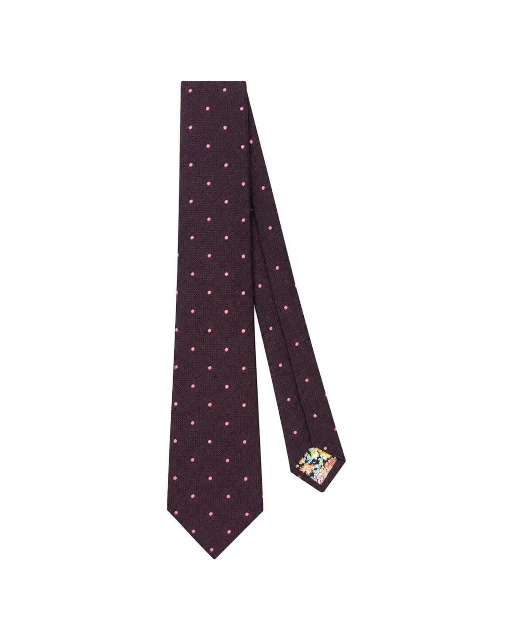 Paul Smith Purple Silk Dots Tie for men