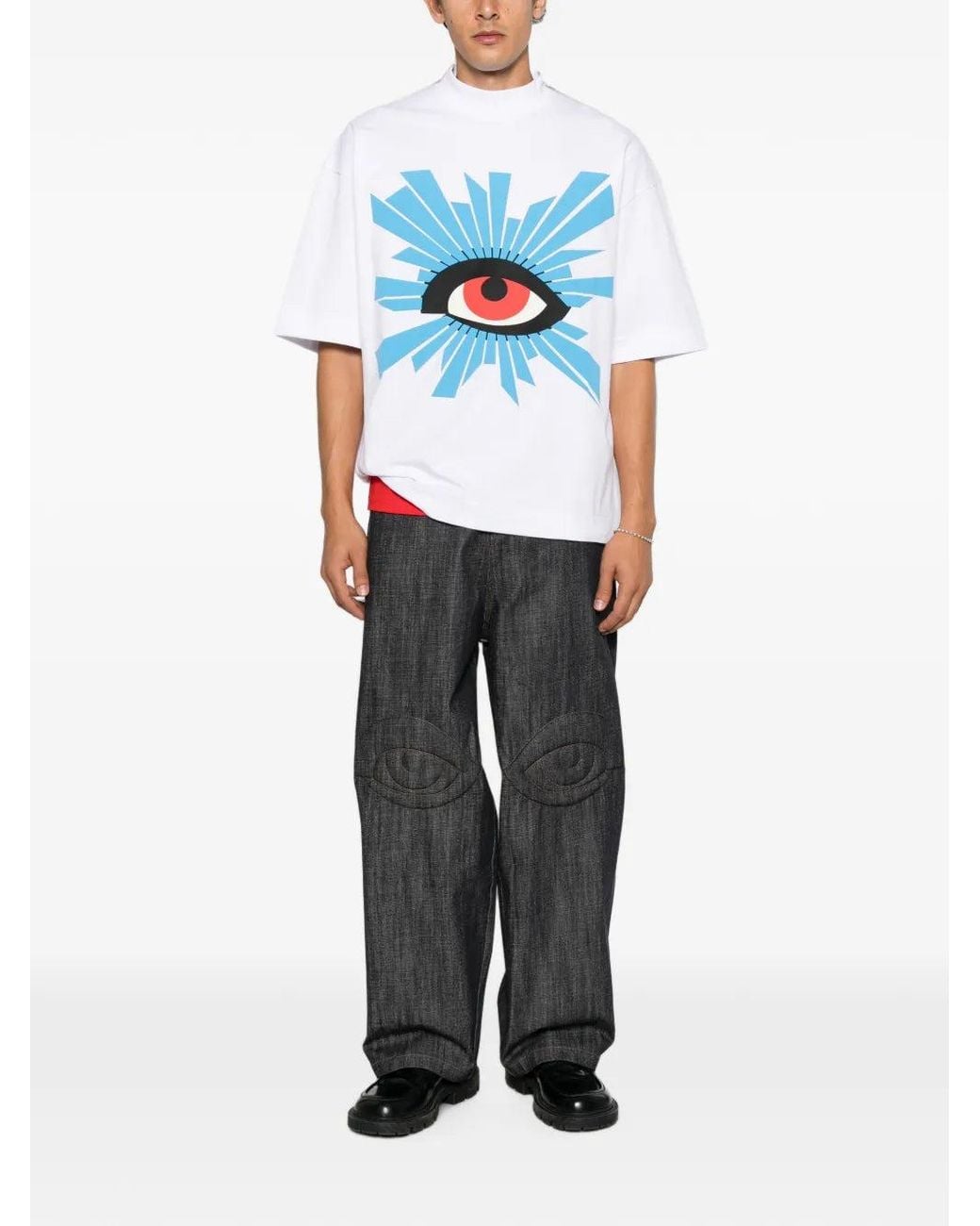 House of Errors White Graphic-Print Logo-Print T-Shirt for men