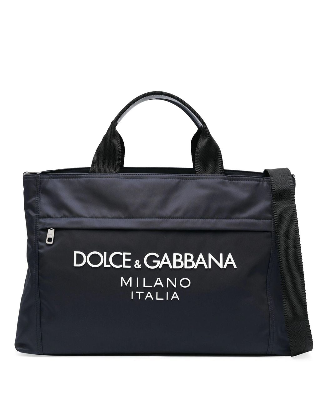 Dolce & Gabbana Black Logo-Lettering Holdall for men