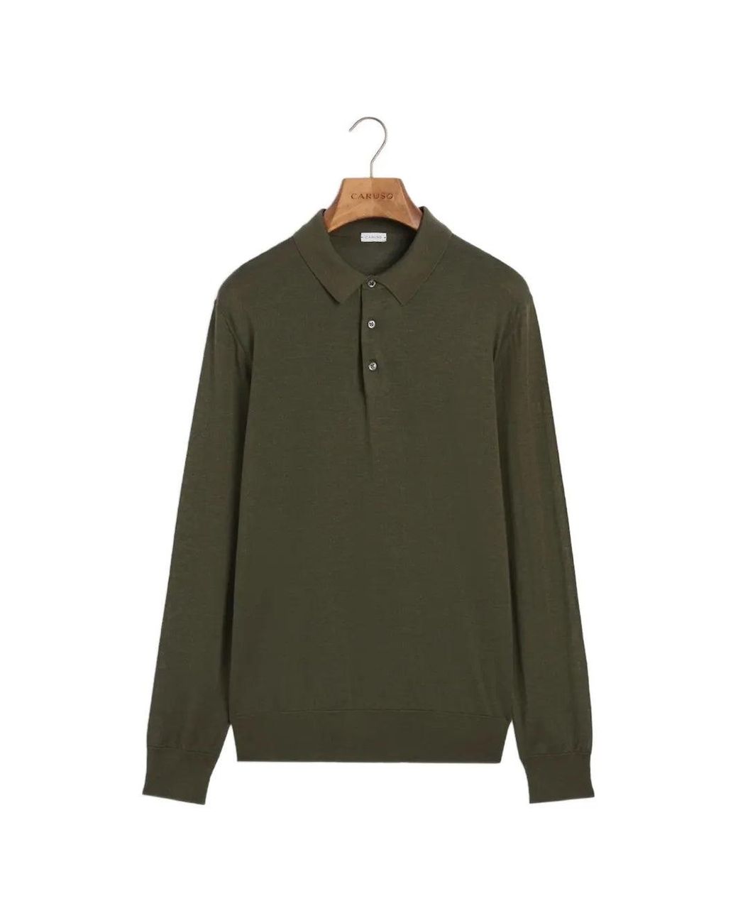 Caruso Gray Long-Sleeve Polo Shirt for men