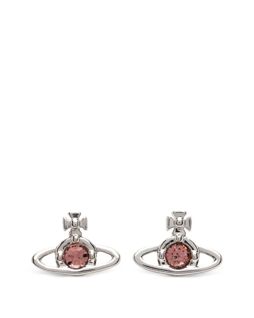 Vivienne Westwood White Nano Solitaire Earrings for men