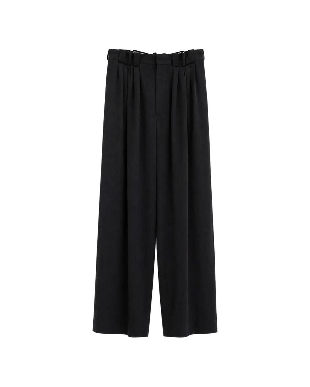 SOSHIOTSUKI Black Eight Tuck Pleated Wool Trousers for men