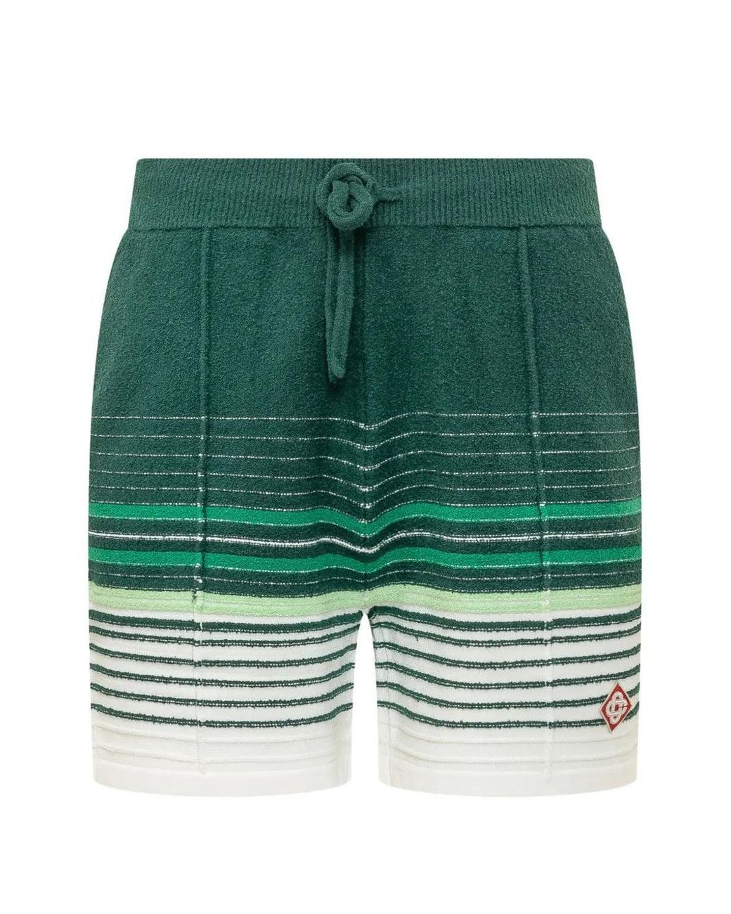 Casablanca Green Bouclé Striped Shorts for men