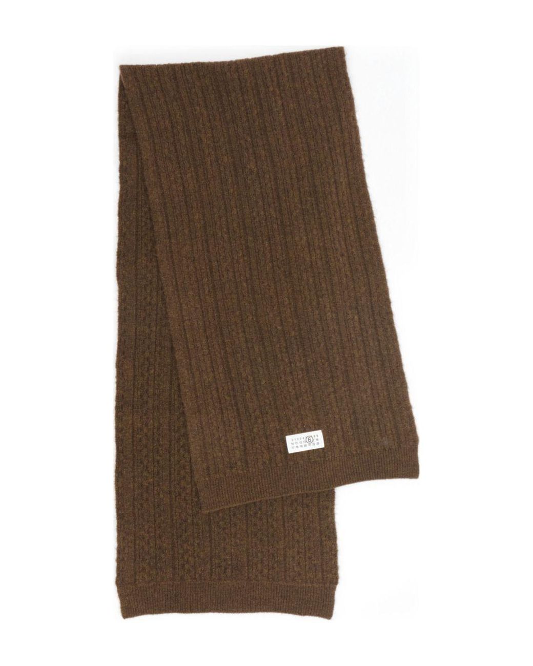 MM6 by Maison Margiela Brown Ribbed Scarf for men
