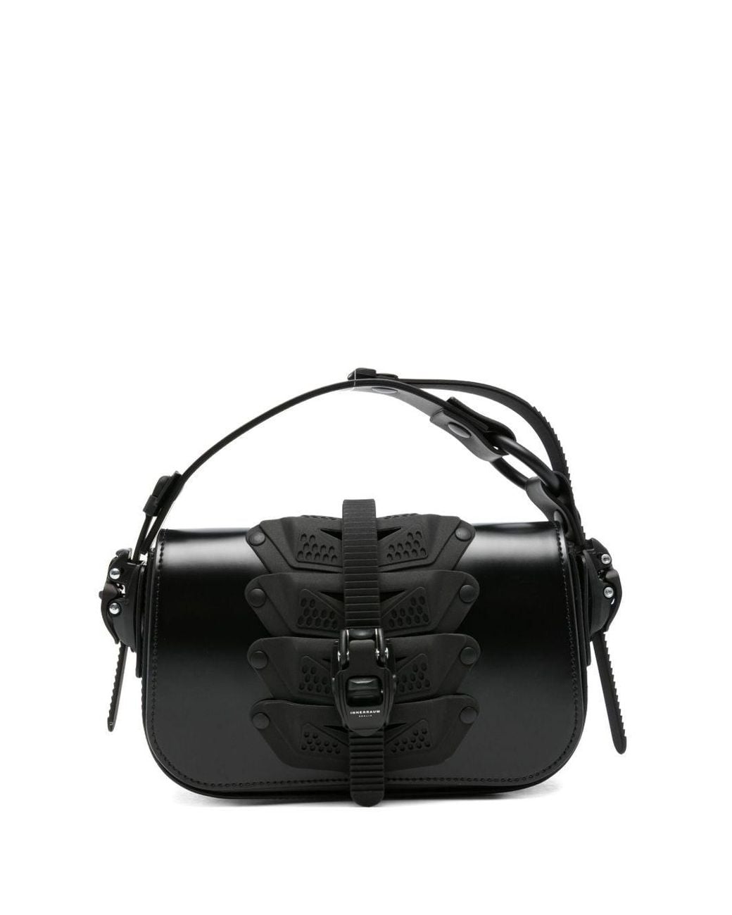 Innerraum Black Buckle-Fastening Panelled Tote Bag for men