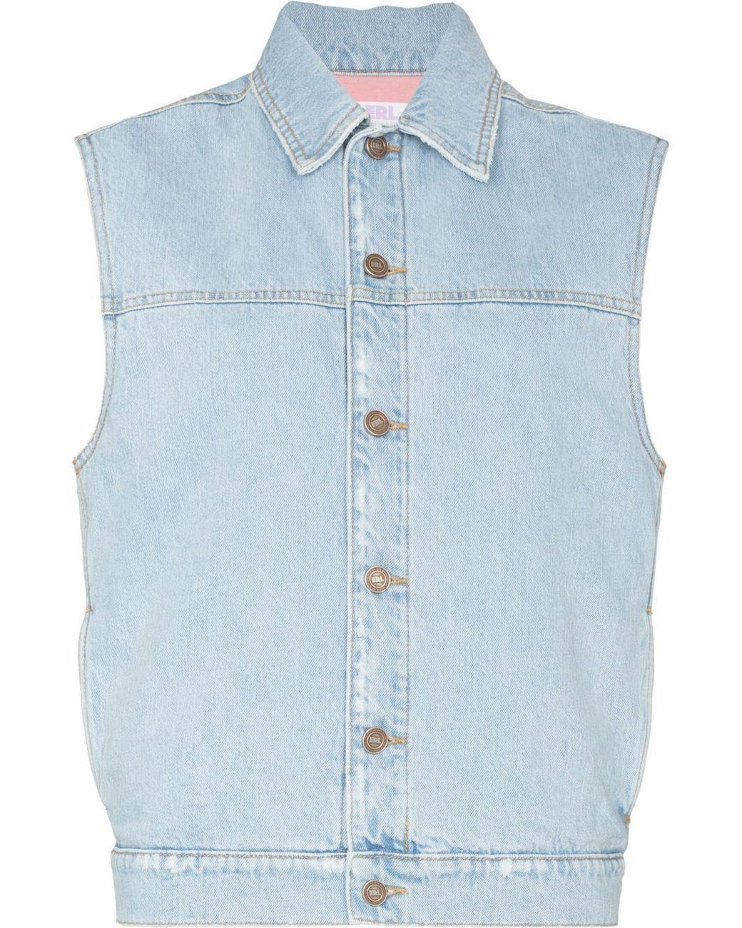 ERL Blue Sleeveless Denim Jacket