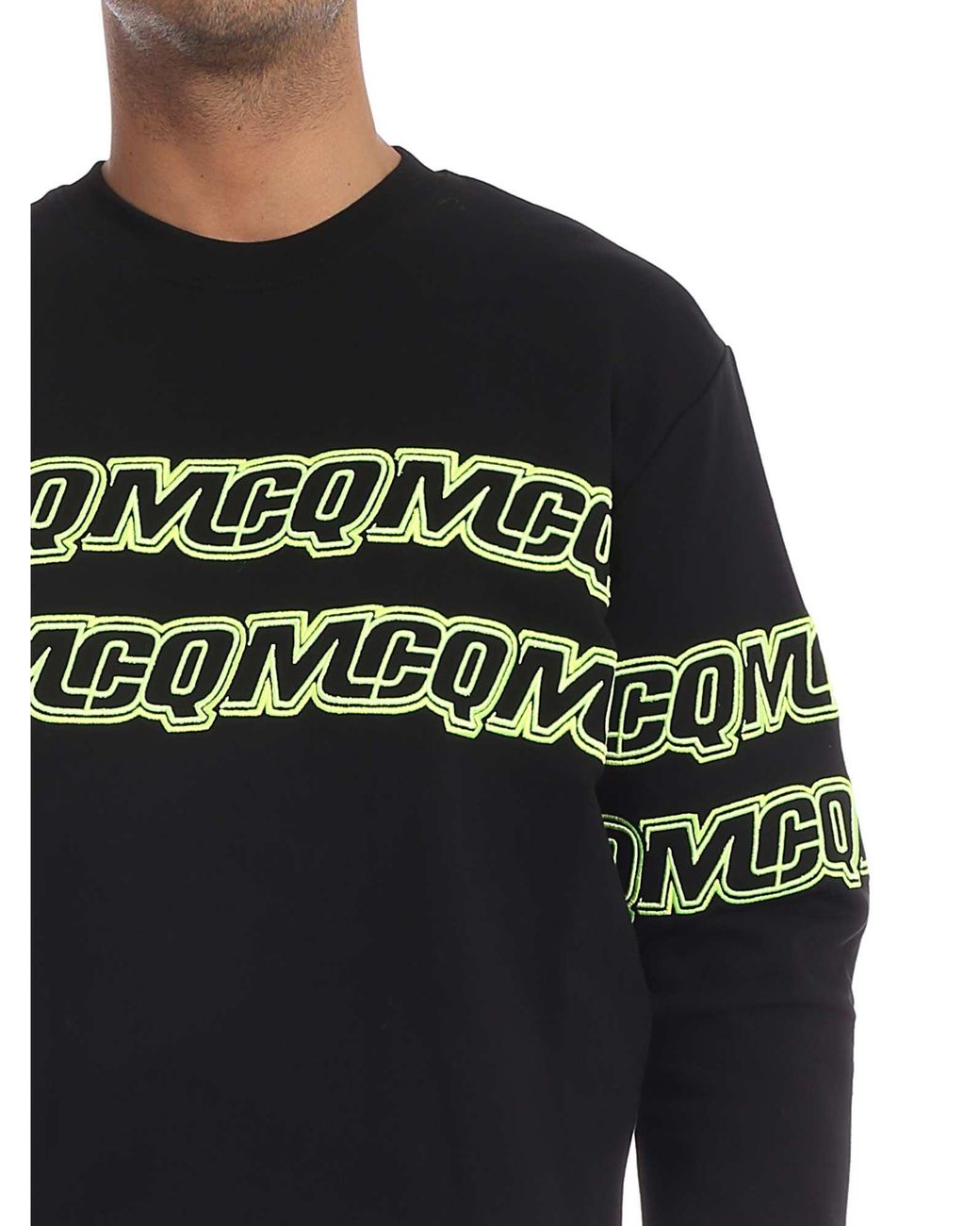 black and neon green sweatshirt