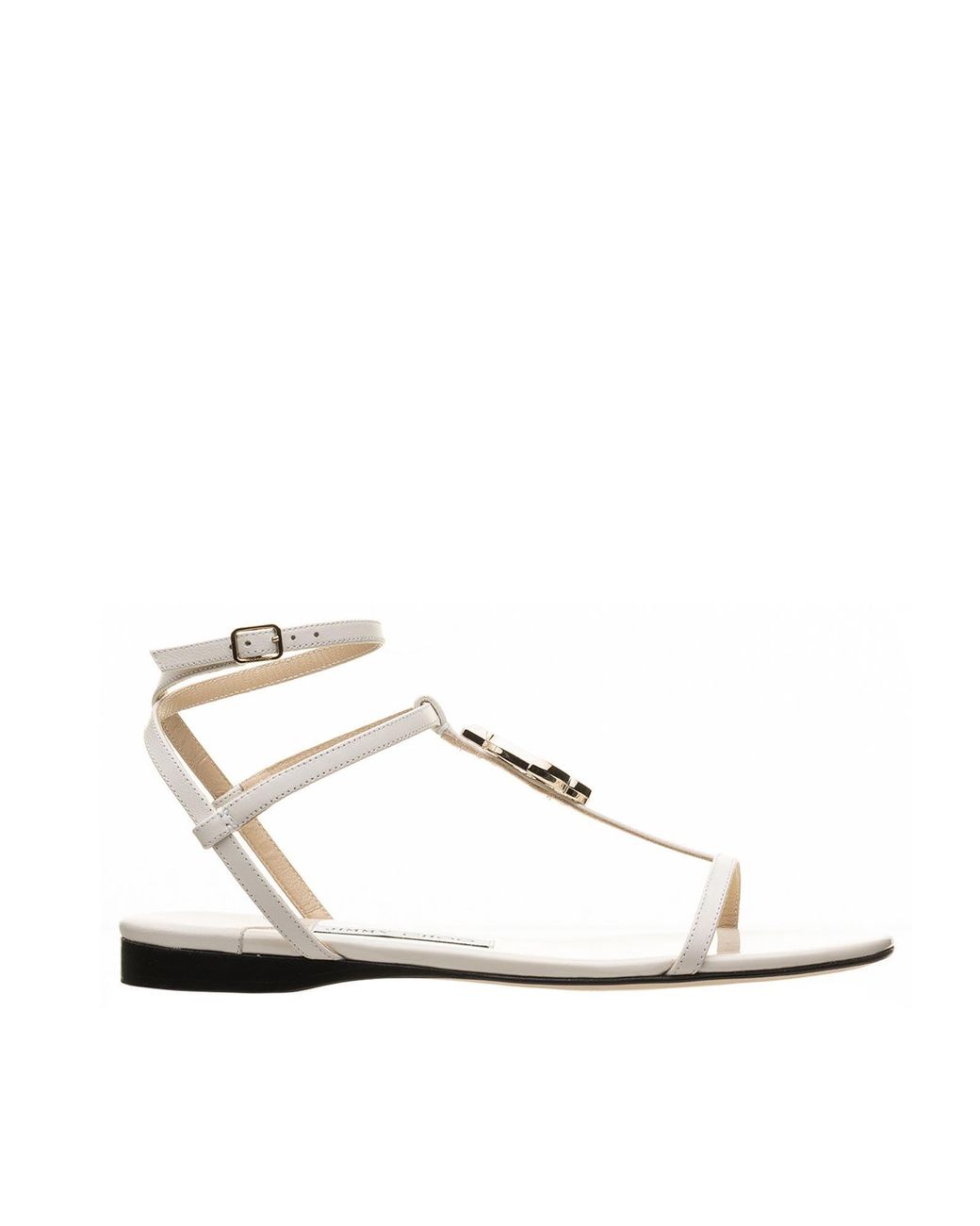 Jimmy Choo Flat Sandals in White - Lyst