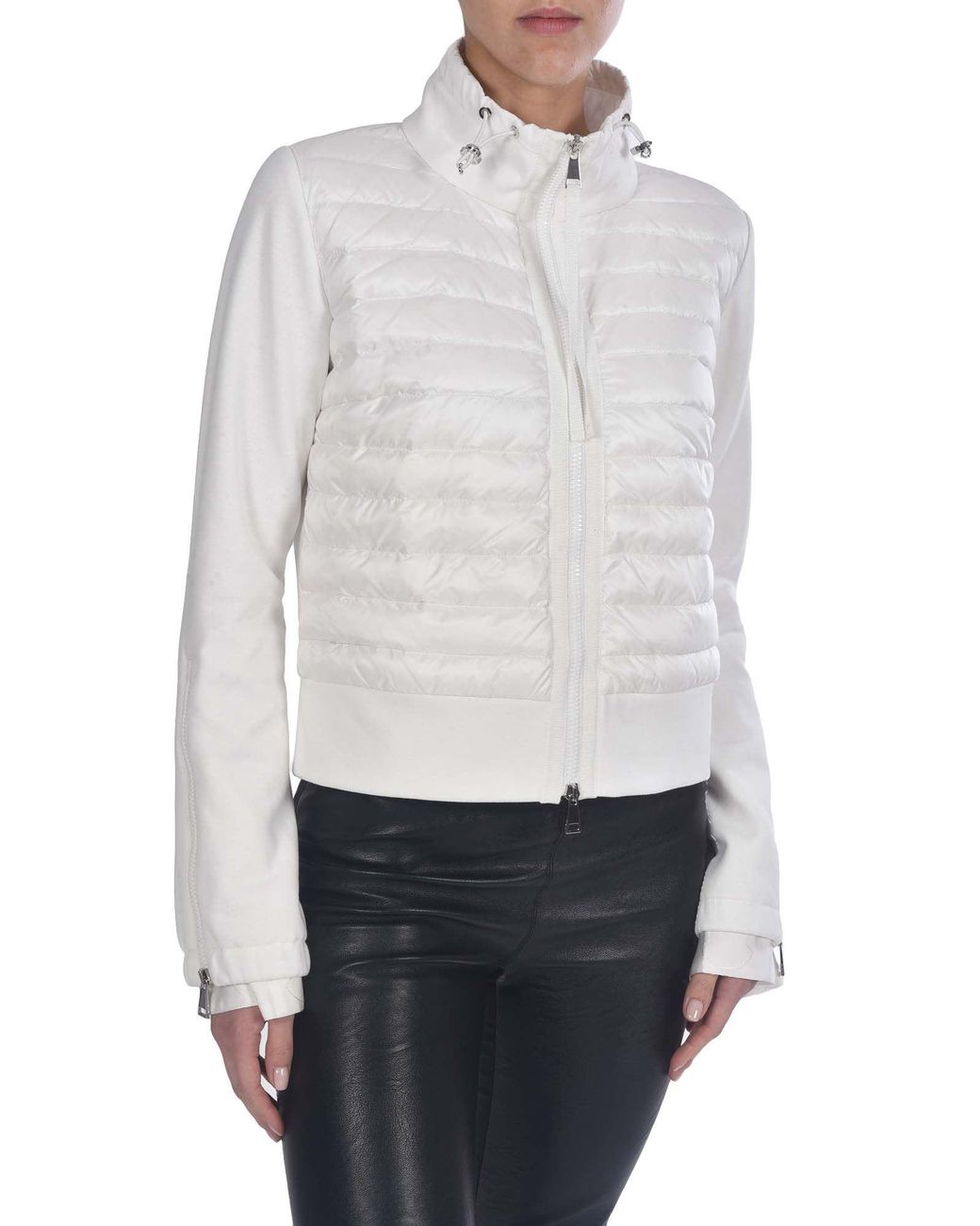 Moncler Sweatshirt With Down Insert in White - Lyst