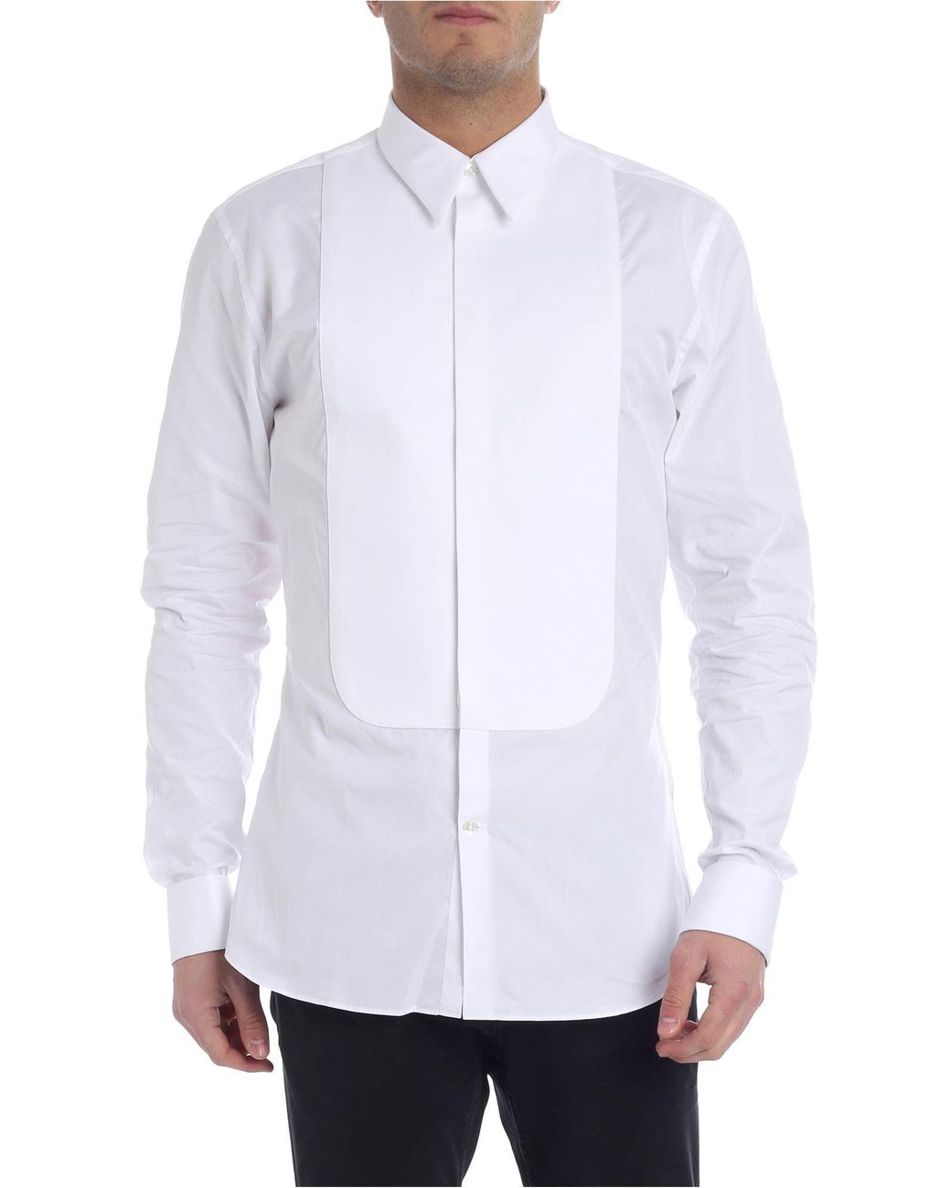Givenchy Cotton White Slim Fit Shirt With Plastron for Men - Lyst