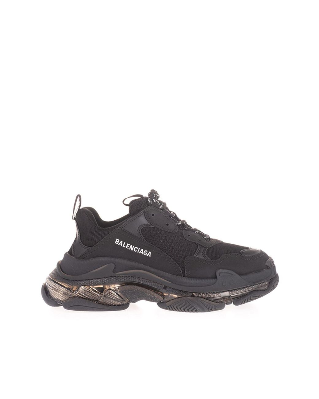 Balenciaga Leather Triple S Sneakers in Black for Men - Lyst