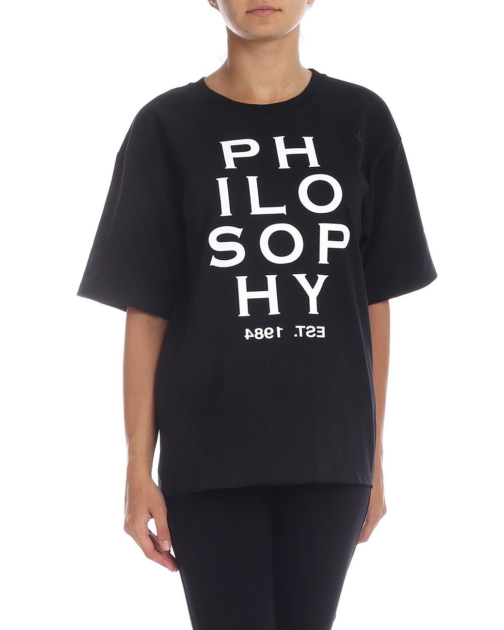 Philosophy Di Lorenzo Serafini Contrast Logo T-shirt in Black - Save 36 ...
