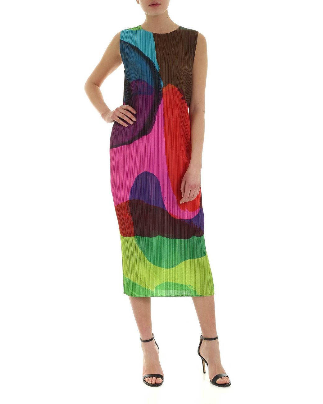 Pleats Please Issey Miyake Synthetic Multi-print Dress - Lyst