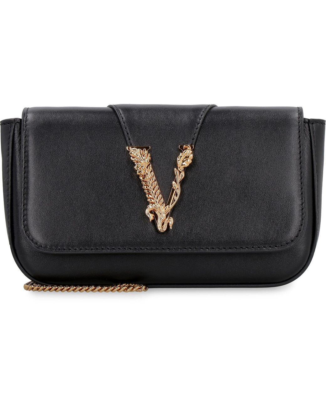 Versace Virtus Leather Mini-bag in Black - Lyst