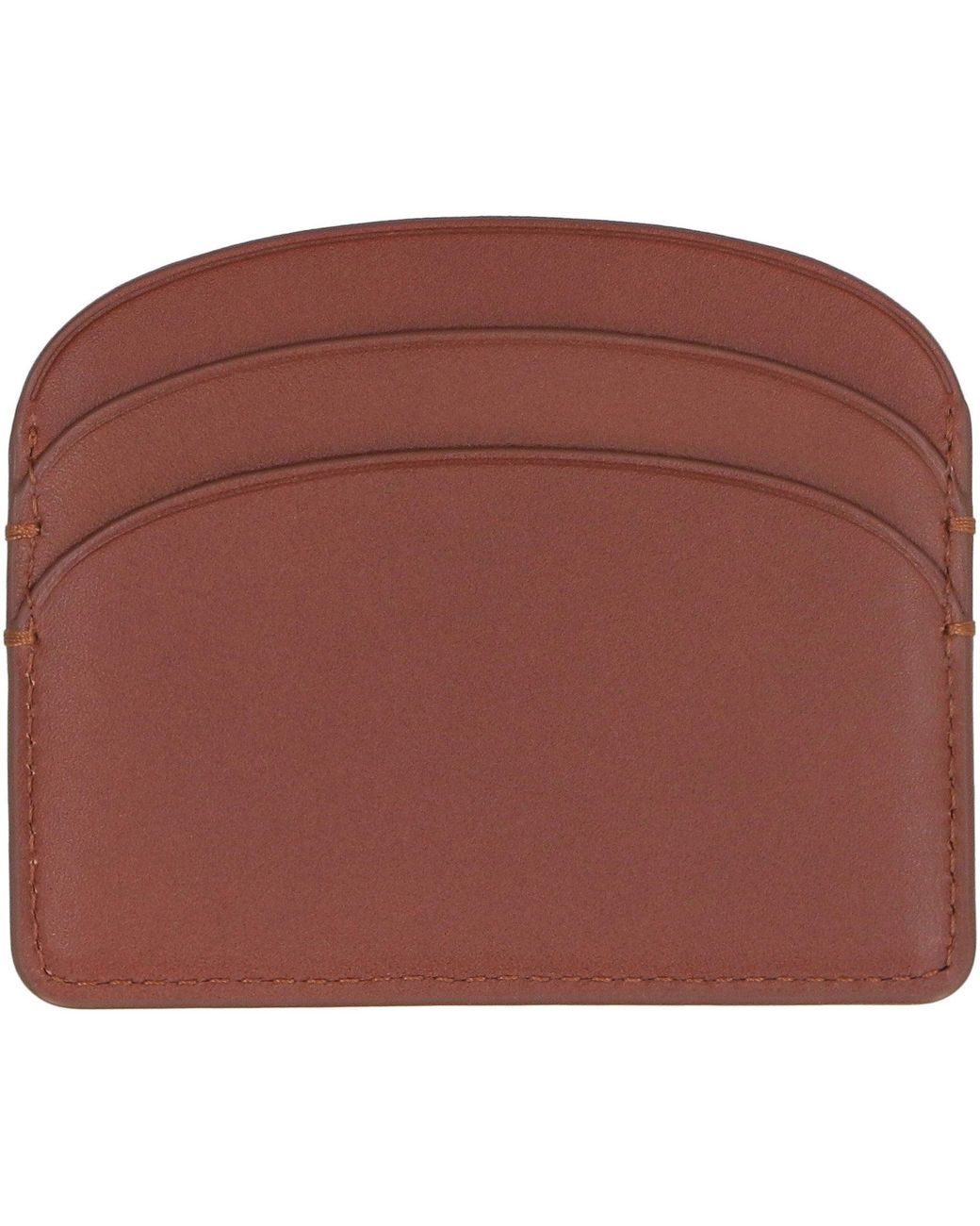A.P.C. Red Logo Detail Leather Card Holder