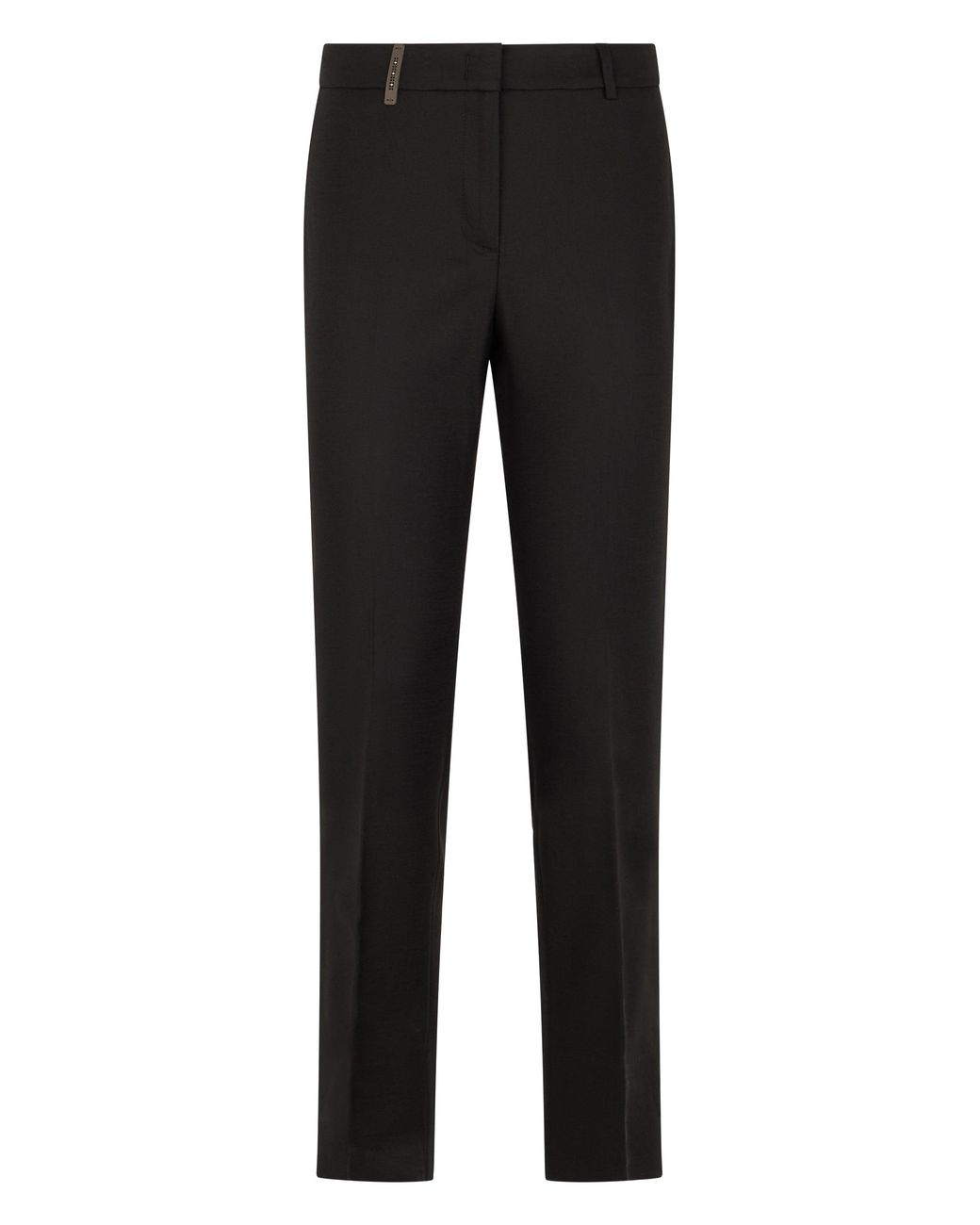 Peserico Black Straight Leg Cotton Blend Pants With Elastane