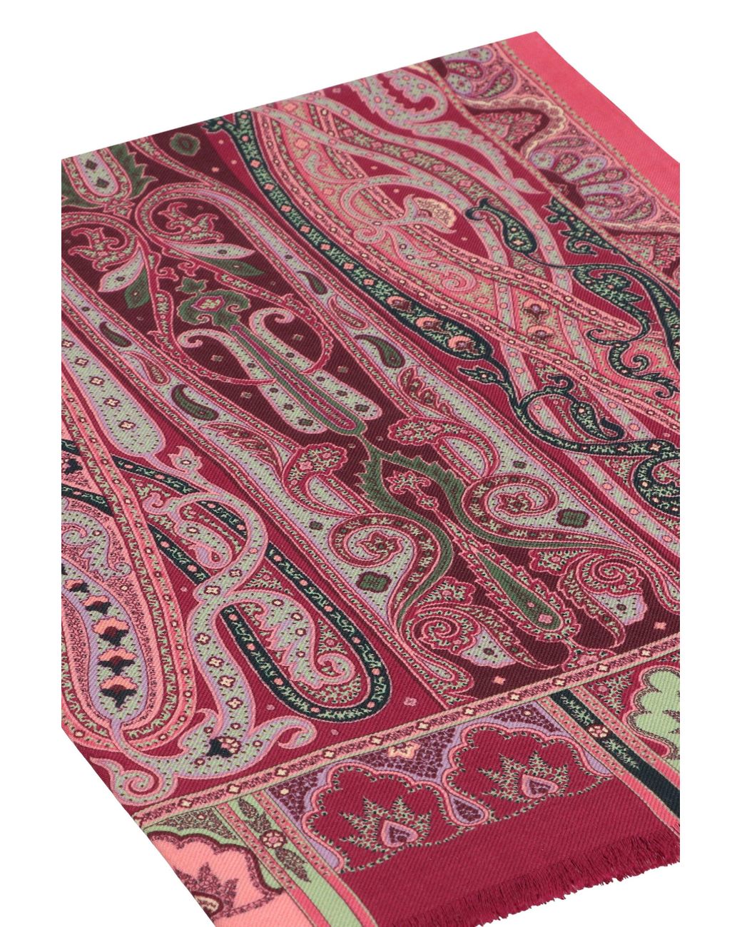 Etro Red Wool And Silk Scarf