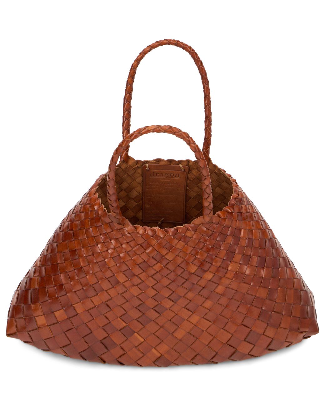 Borsa tote intrecciata ampia di Dragon Diffusion in Brown