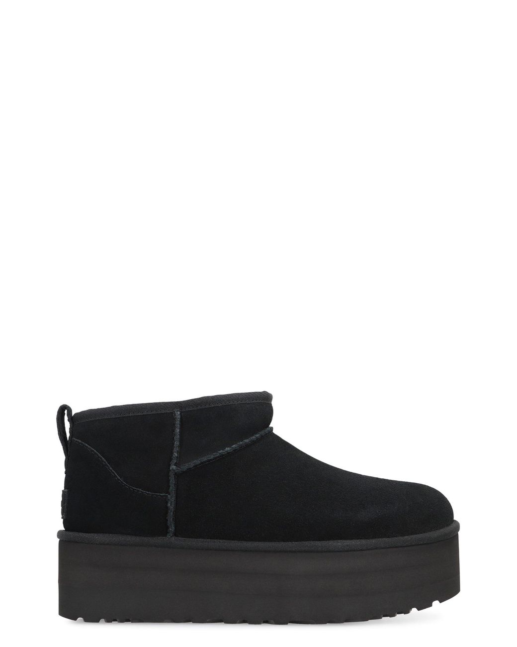 Ugg Black Classic Ultra Mini Boots Ovine Leather