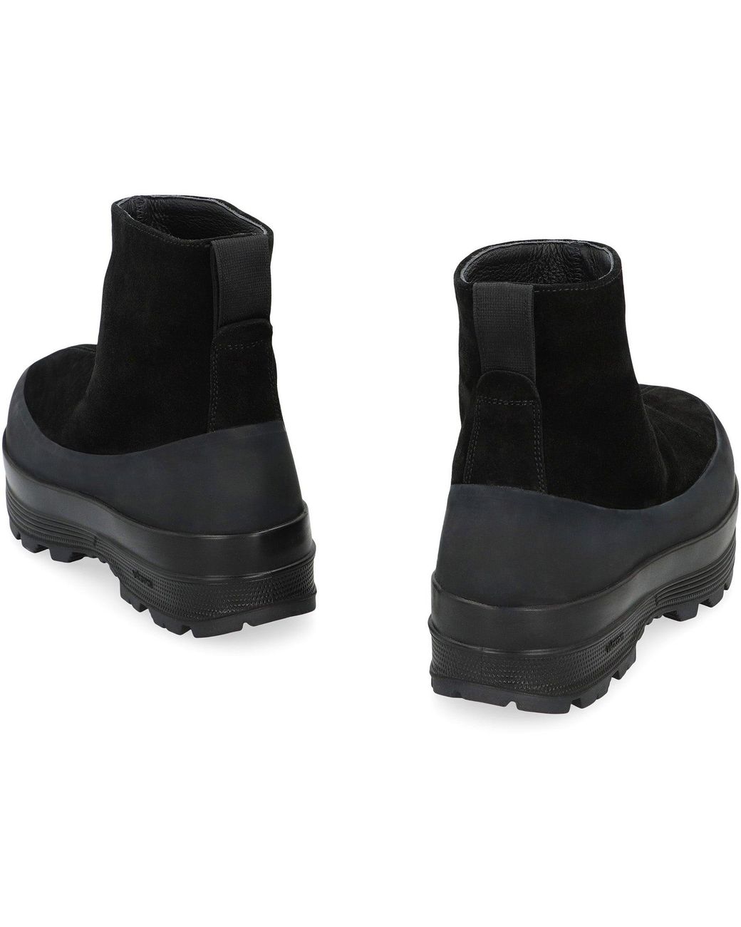 Stone Island Black Ankle Boots Suede Calf Leather for men