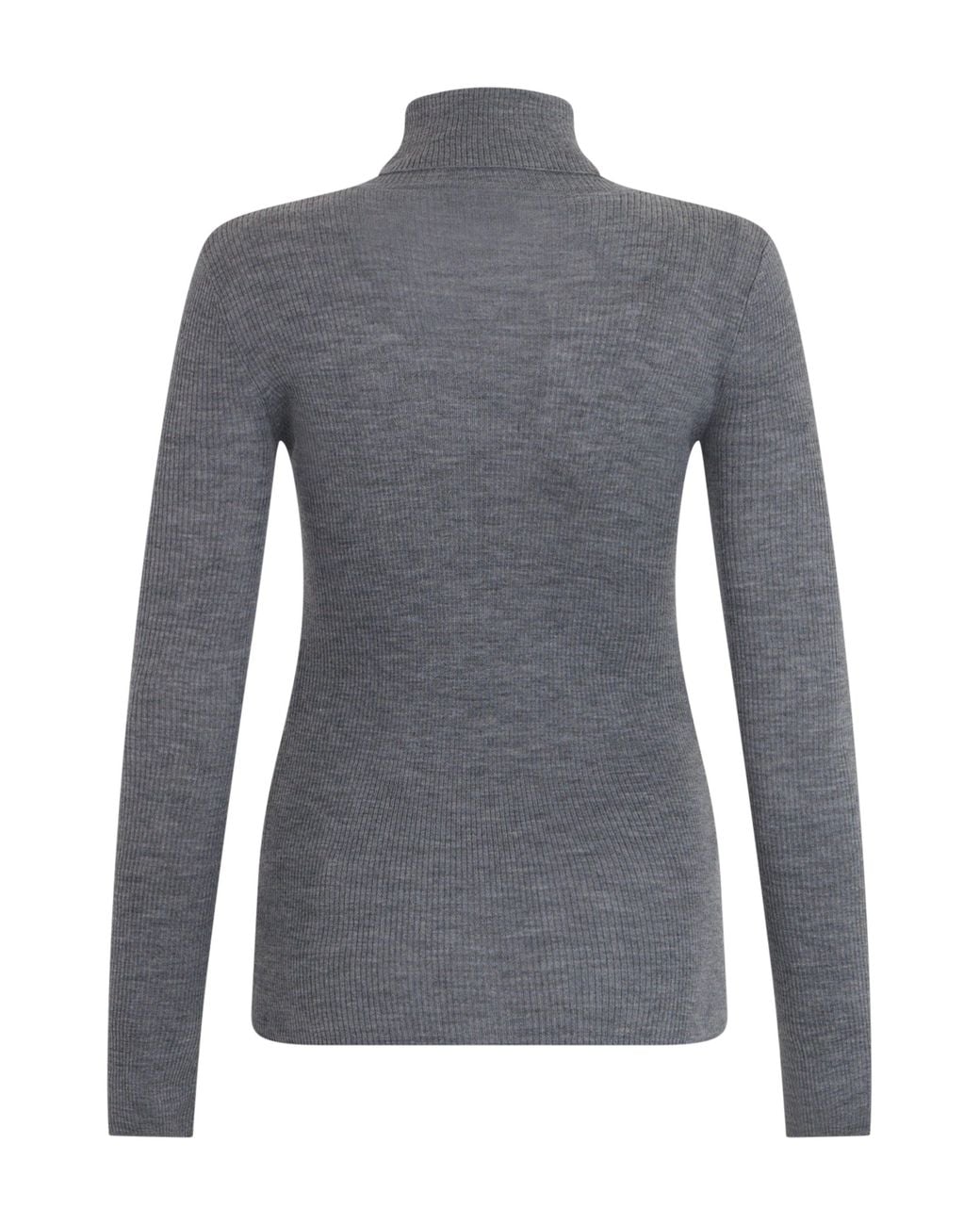 Elisabetta Franchi Gray High Collar Sweater Wool