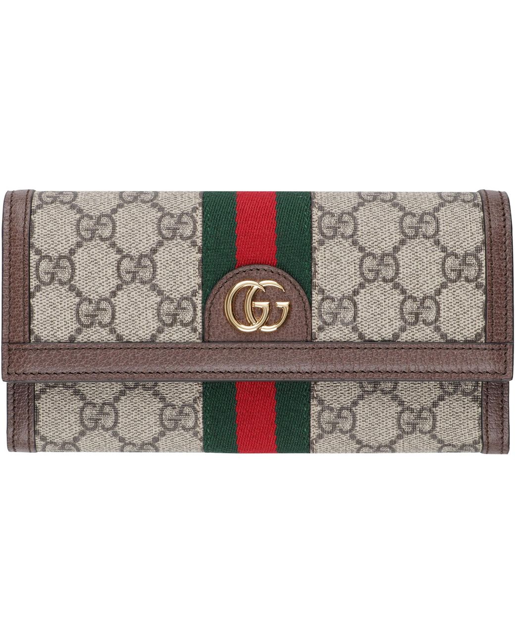Gucci Canvas Ophidia gg Continental Wallet in Brown/Beige (Brown 