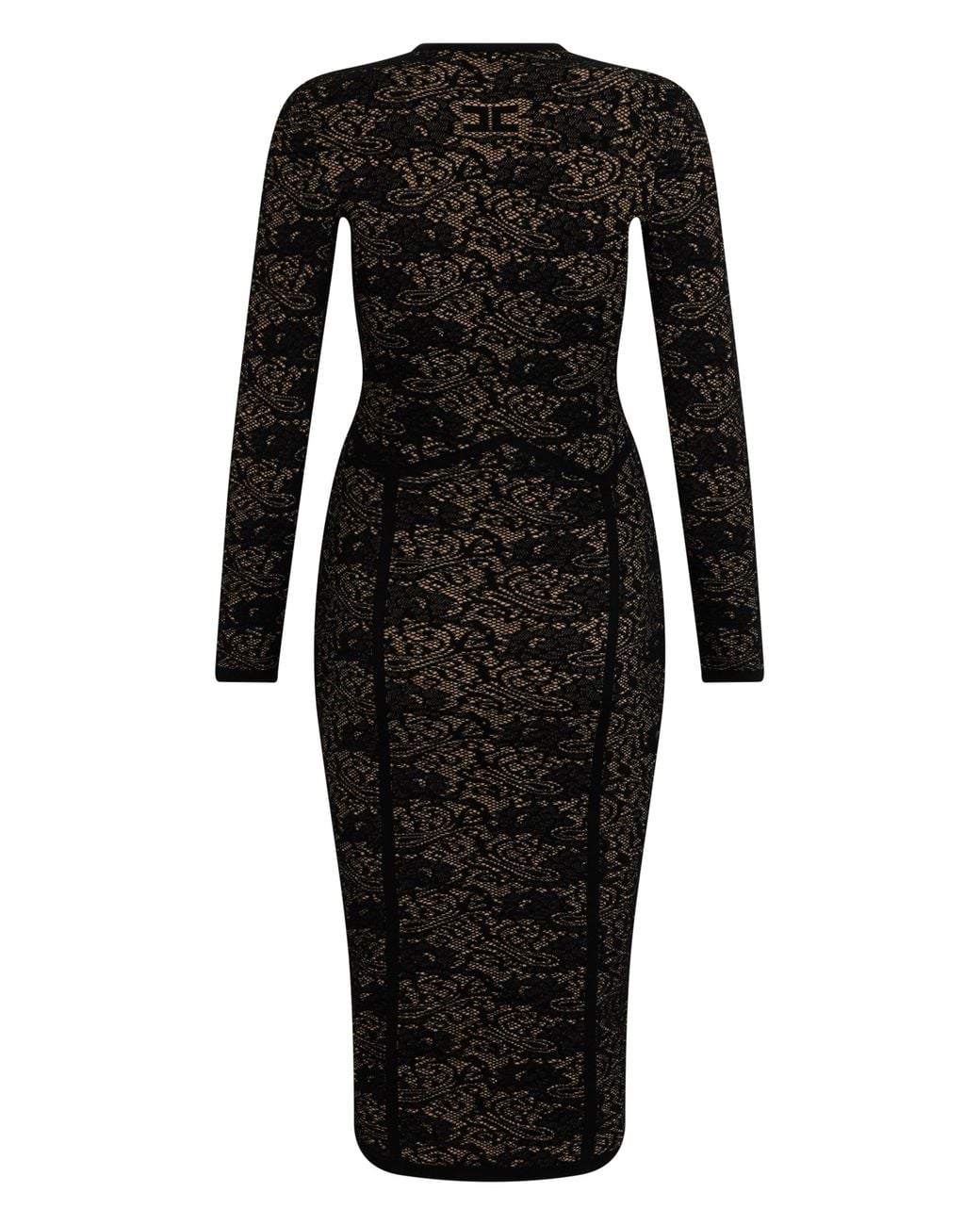 Elisabetta Franchi Black Dress With A Deep Neckline